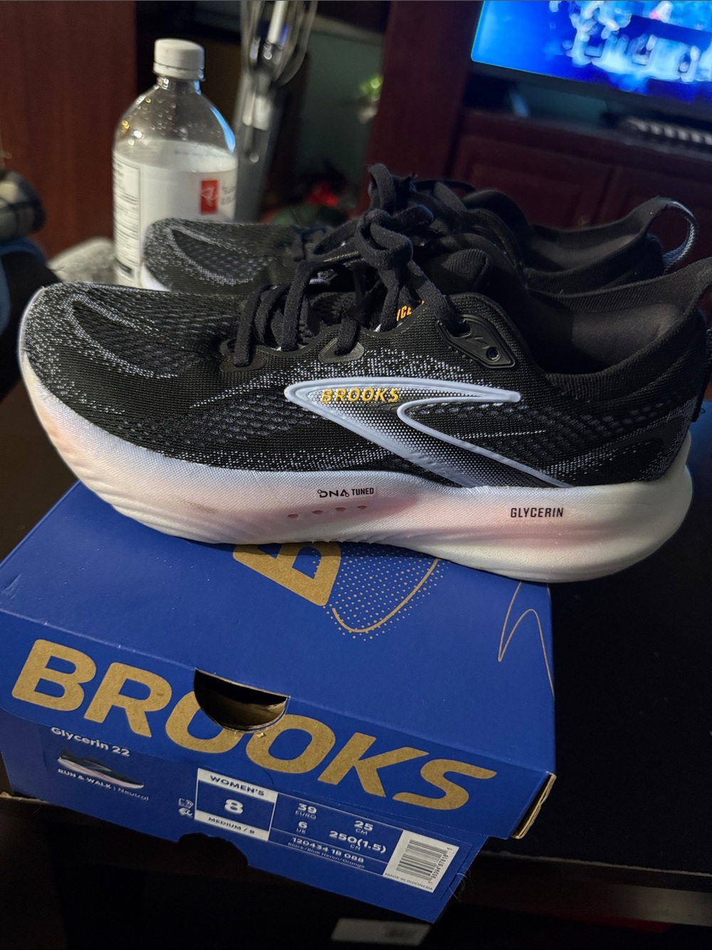 Brooks Glycerin 22 Women's Running Shoes - Black/Blue/Merlot/Orange